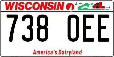 WI license plate 738OEE
