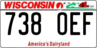WI license plate 738OEF