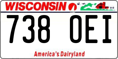 WI license plate 738OEI