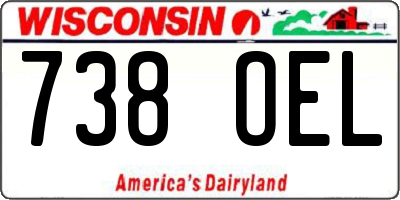 WI license plate 738OEL