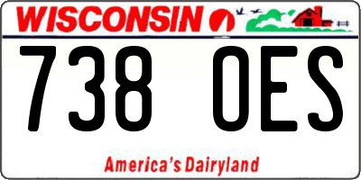 WI license plate 738OES