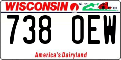 WI license plate 738OEW