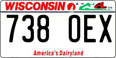 WI license plate 738OEX