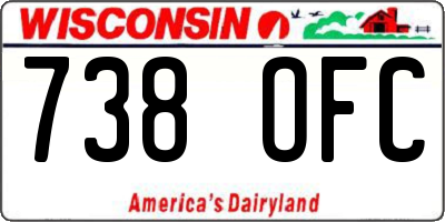 WI license plate 738OFC