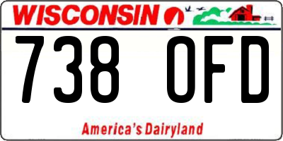 WI license plate 738OFD