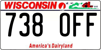 WI license plate 738OFF