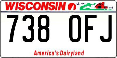 WI license plate 738OFJ
