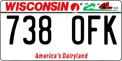 WI license plate 738OFK