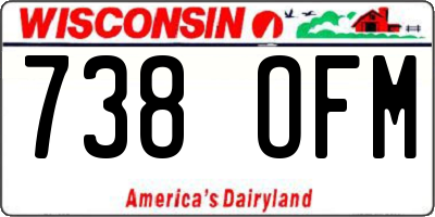 WI license plate 738OFM