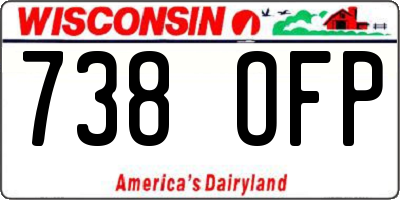 WI license plate 738OFP