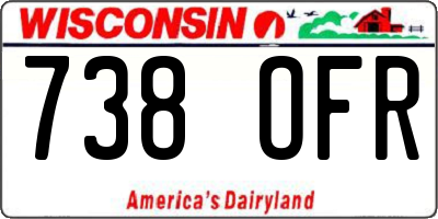 WI license plate 738OFR