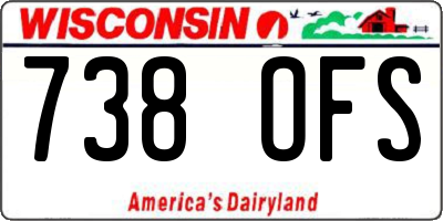 WI license plate 738OFS