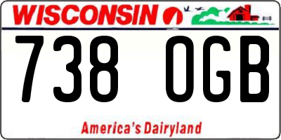WI license plate 738OGB
