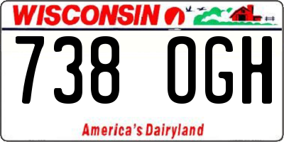 WI license plate 738OGH