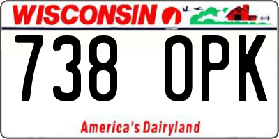 WI license plate 738OPK