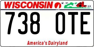 WI license plate 738OTE