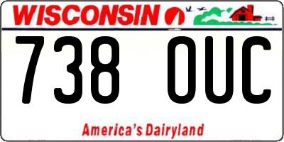 WI license plate 738OUC