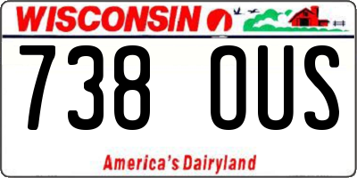 WI license plate 738OUS