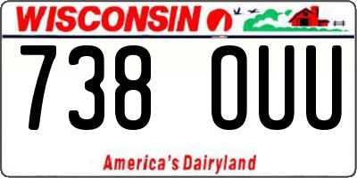 WI license plate 738OUU