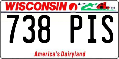 WI license plate 738PIS
