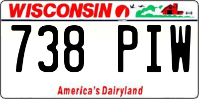 WI license plate 738PIW