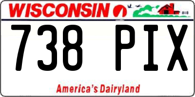 WI license plate 738PIX