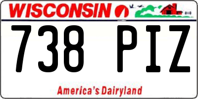 WI license plate 738PIZ