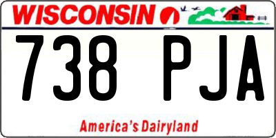 WI license plate 738PJA