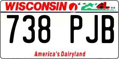 WI license plate 738PJB