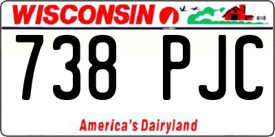 WI license plate 738PJC