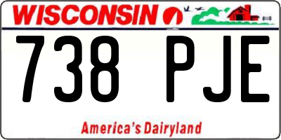 WI license plate 738PJE