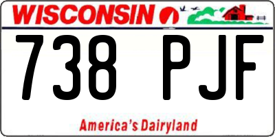 WI license plate 738PJF