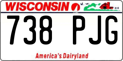WI license plate 738PJG