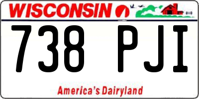 WI license plate 738PJI