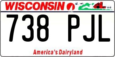 WI license plate 738PJL