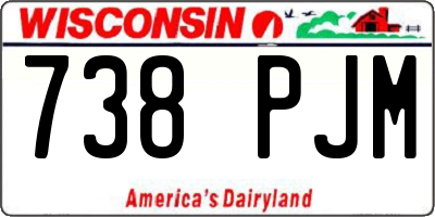 WI license plate 738PJM