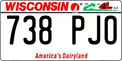 WI license plate 738PJO