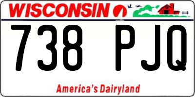WI license plate 738PJQ