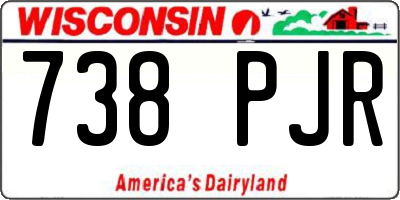 WI license plate 738PJR