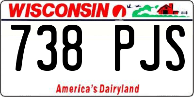 WI license plate 738PJS