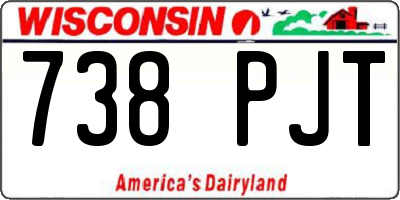 WI license plate 738PJT