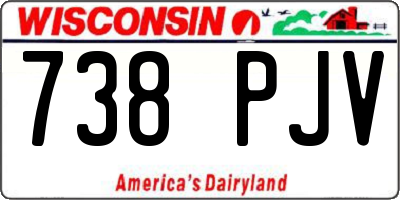 WI license plate 738PJV
