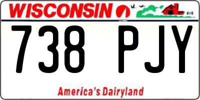 WI license plate 738PJY