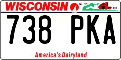 WI license plate 738PKA