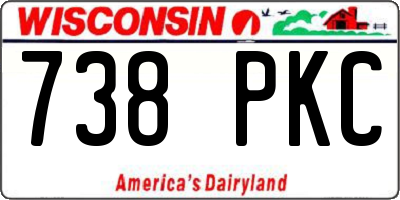 WI license plate 738PKC