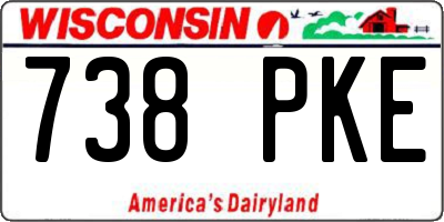 WI license plate 738PKE