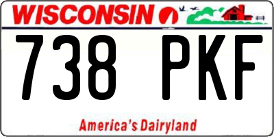 WI license plate 738PKF