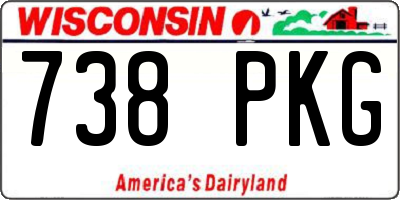 WI license plate 738PKG