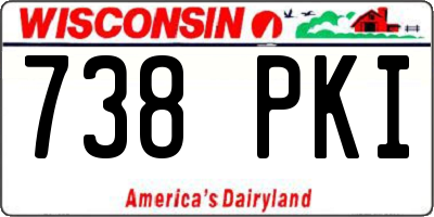 WI license plate 738PKI
