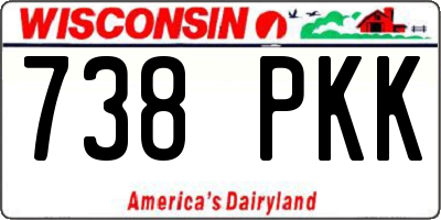 WI license plate 738PKK